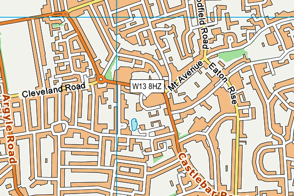 W13 8HZ map - OS VectorMap District (Ordnance Survey)