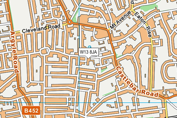 W13 8JA map - OS VectorMap District (Ordnance Survey)