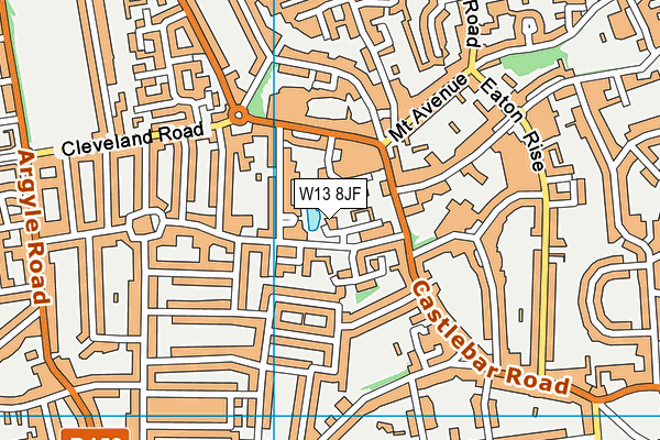 W13 8JF map - OS VectorMap District (Ordnance Survey)