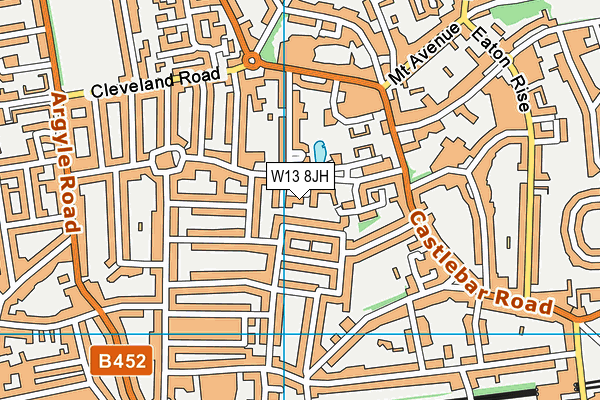 W13 8JH map - OS VectorMap District (Ordnance Survey)