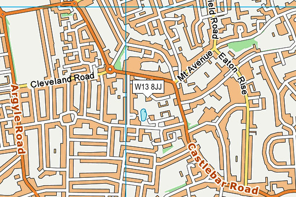 W13 8JJ map - OS VectorMap District (Ordnance Survey)