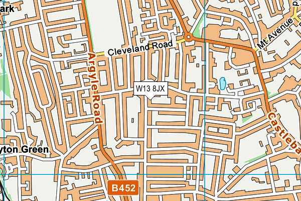 W13 8JX map - OS VectorMap District (Ordnance Survey)