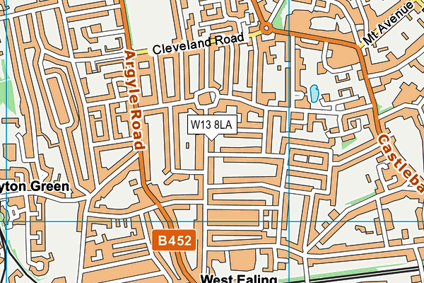 W13 8LA map - OS VectorMap District (Ordnance Survey)