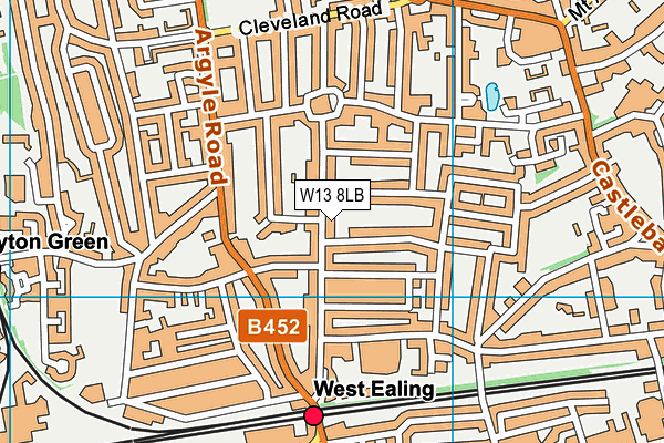 W13 8LB map - OS VectorMap District (Ordnance Survey)