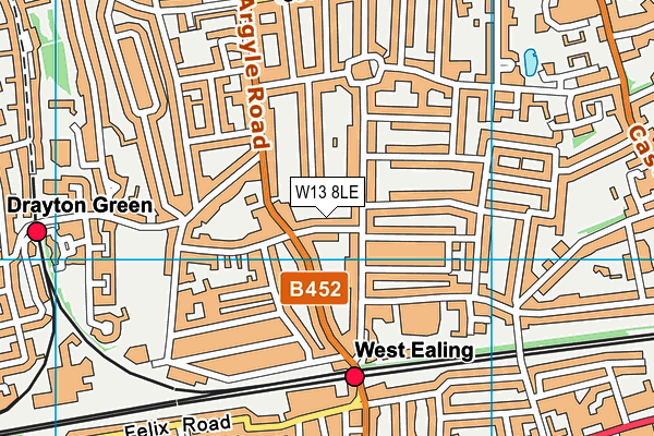 W13 8LE map - OS VectorMap District (Ordnance Survey)