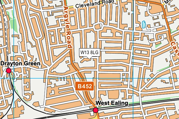 W13 8LG map - OS VectorMap District (Ordnance Survey)