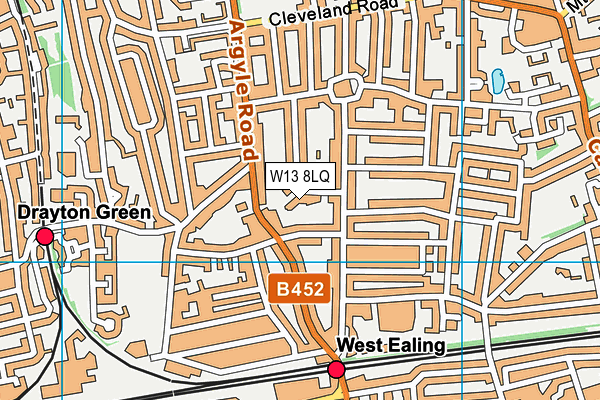 W13 8LQ map - OS VectorMap District (Ordnance Survey)