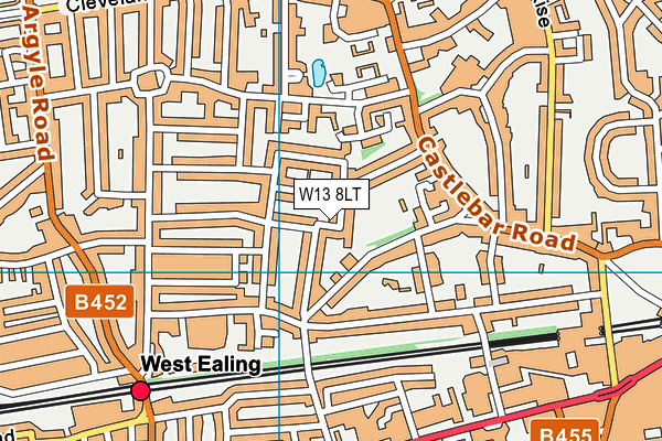 W13 8LT map - OS VectorMap District (Ordnance Survey)