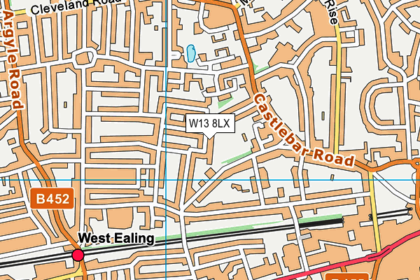 W13 8LX map - OS VectorMap District (Ordnance Survey)