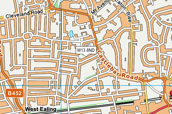 W13 8ND map - OS VectorMap District (Ordnance Survey)