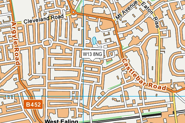 W13 8NG map - OS VectorMap District (Ordnance Survey)