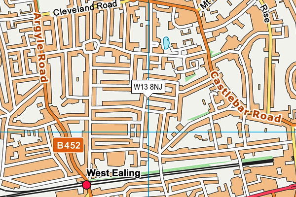 W13 8NJ map - OS VectorMap District (Ordnance Survey)