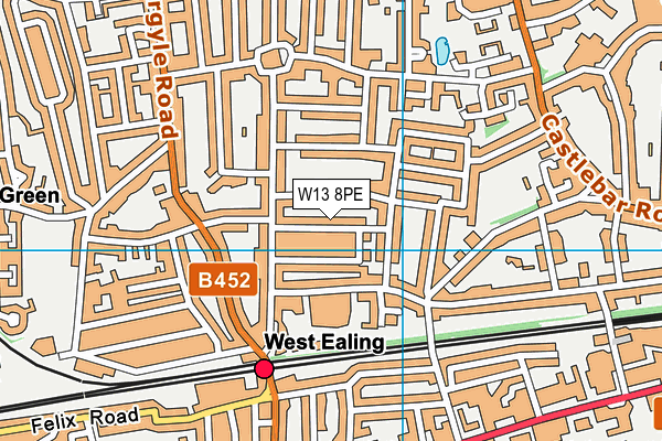 W13 8PE map - OS VectorMap District (Ordnance Survey)