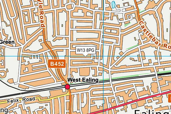 W13 8PG map - OS VectorMap District (Ordnance Survey)