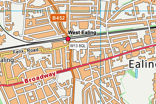 W13 8QL map - OS VectorMap District (Ordnance Survey)