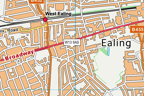 W13 9AS map - OS VectorMap District (Ordnance Survey)