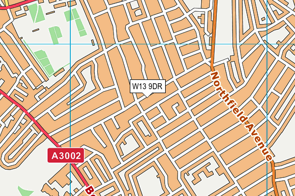 W13 9DR map - OS VectorMap District (Ordnance Survey)