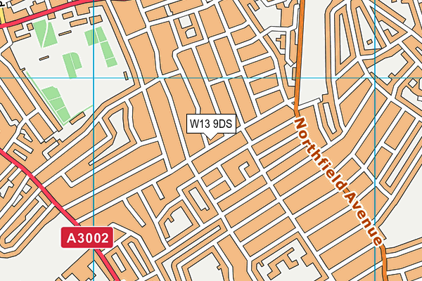 W13 9DS map - OS VectorMap District (Ordnance Survey)