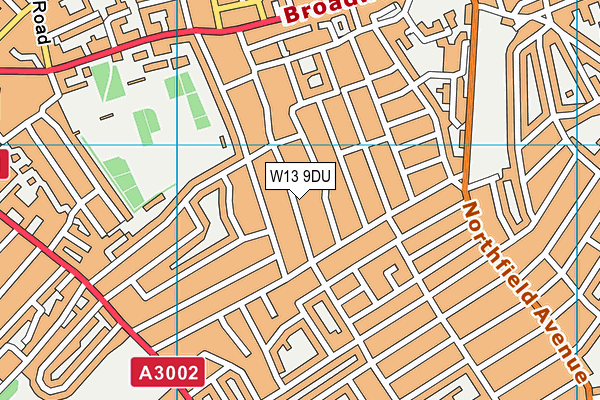 W13 9DU map - OS VectorMap District (Ordnance Survey)