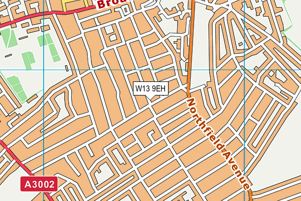 W13 9EH map - OS VectorMap District (Ordnance Survey)