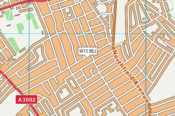 W13 9EJ map - OS VectorMap District (Ordnance Survey)