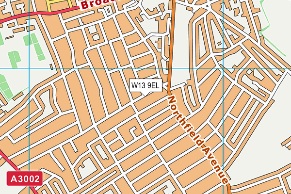 W13 9EL map - OS VectorMap District (Ordnance Survey)