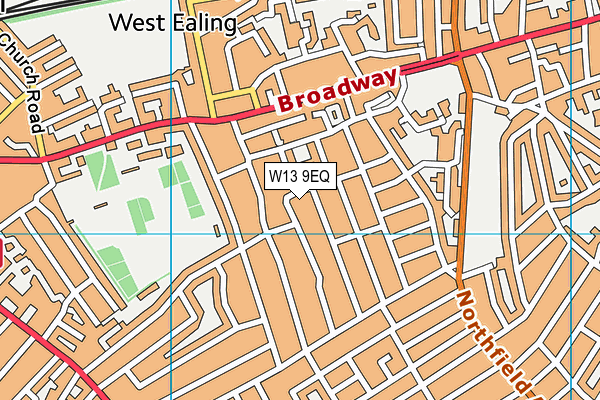 W13 9EQ map - OS VectorMap District (Ordnance Survey)