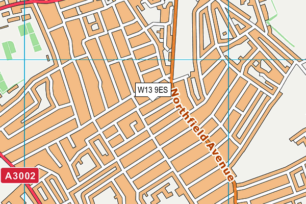 W13 9ES map - OS VectorMap District (Ordnance Survey)