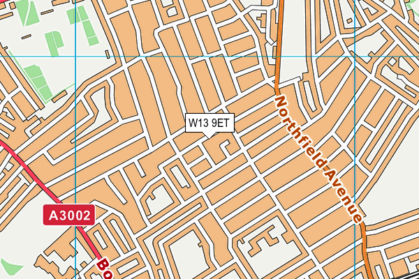 W13 9ET map - OS VectorMap District (Ordnance Survey)