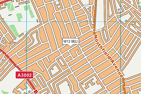 W13 9EU map - OS VectorMap District (Ordnance Survey)