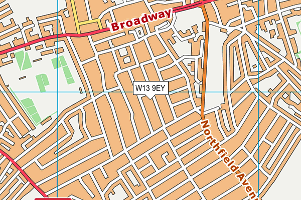 W13 9EY map - OS VectorMap District (Ordnance Survey)