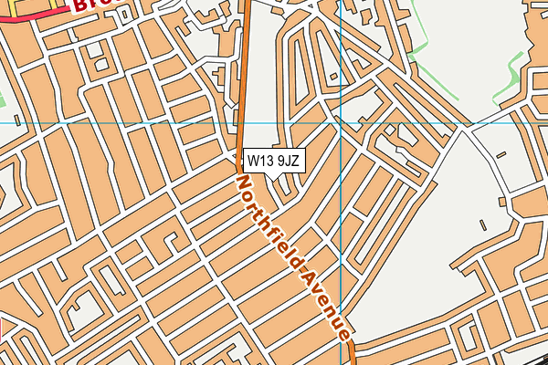 W13 9JZ map - OS VectorMap District (Ordnance Survey)