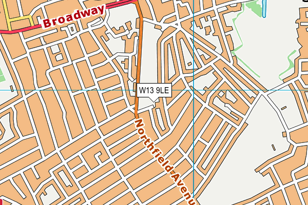 W13 9LE map - OS VectorMap District (Ordnance Survey)