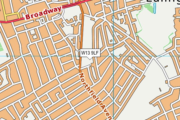 W13 9LF map - OS VectorMap District (Ordnance Survey)