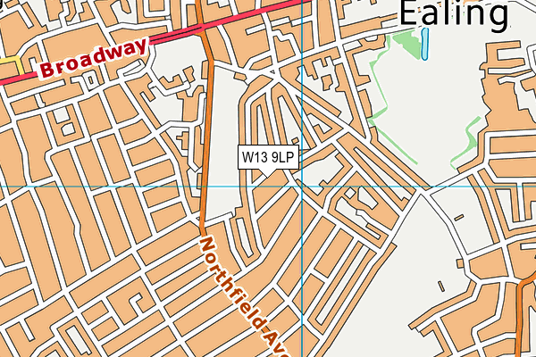 W13 9LP map - OS VectorMap District (Ordnance Survey)