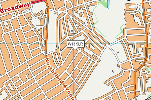 W13 9LR map - OS VectorMap District (Ordnance Survey)