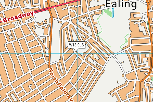W13 9LS map - OS VectorMap District (Ordnance Survey)