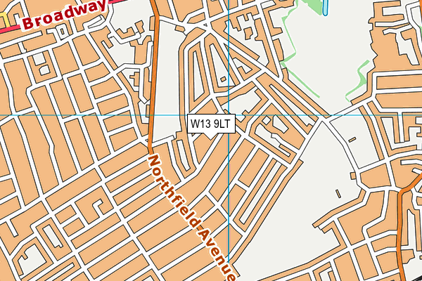 W13 9LT map - OS VectorMap District (Ordnance Survey)