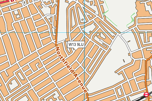 W13 9LU map - OS VectorMap District (Ordnance Survey)