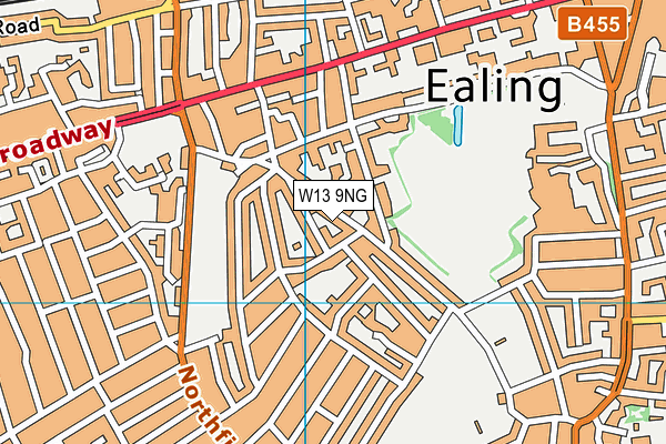 W13 9NG map - OS VectorMap District (Ordnance Survey)