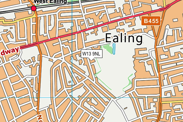 W13 9NL map - OS VectorMap District (Ordnance Survey)