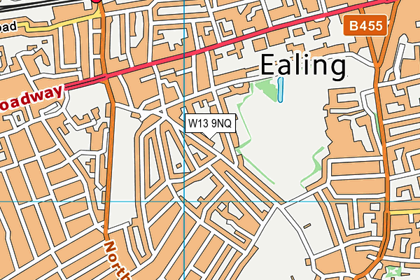 W13 9NQ map - OS VectorMap District (Ordnance Survey)