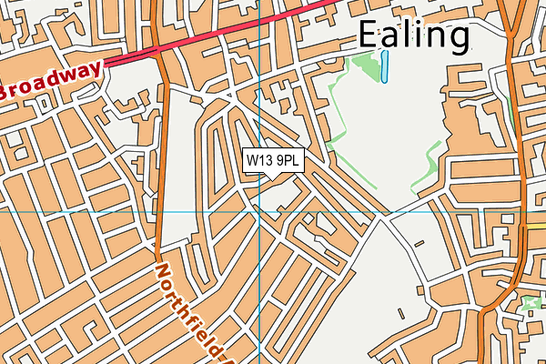 W13 9PL map - OS VectorMap District (Ordnance Survey)