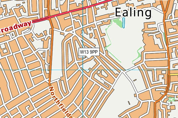 W13 9PP map - OS VectorMap District (Ordnance Survey)