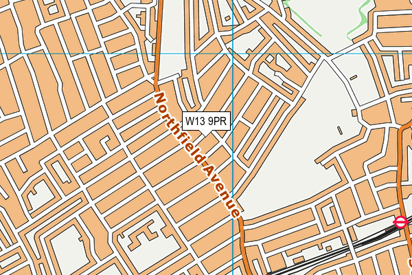 W13 9PR map - OS VectorMap District (Ordnance Survey)