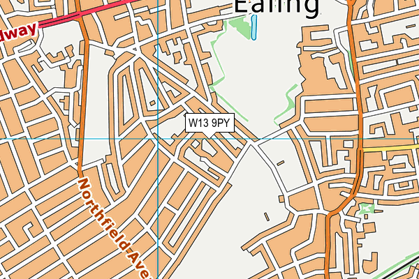 W13 9PY map - OS VectorMap District (Ordnance Survey)
