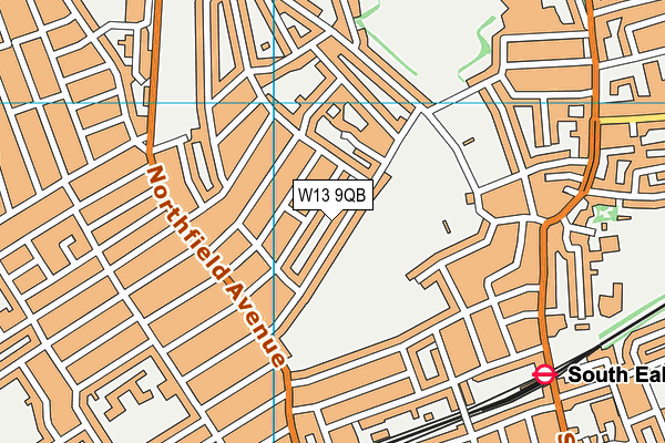 W13 9QB map - OS VectorMap District (Ordnance Survey)