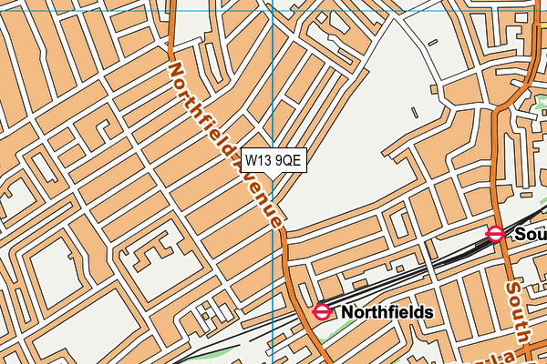 W13 9QE map - OS VectorMap District (Ordnance Survey)