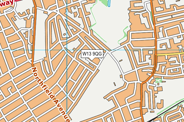 W13 9QG map - OS VectorMap District (Ordnance Survey)