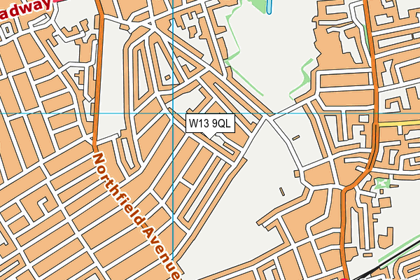 W13 9QL map - OS VectorMap District (Ordnance Survey)
